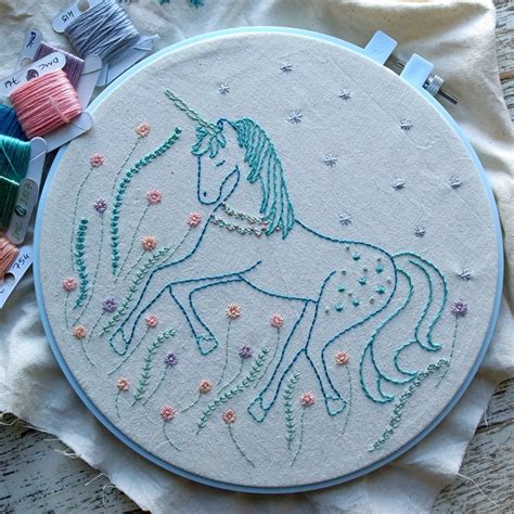 Unicorn Hand Embroidery Pattern Pdf Etsy