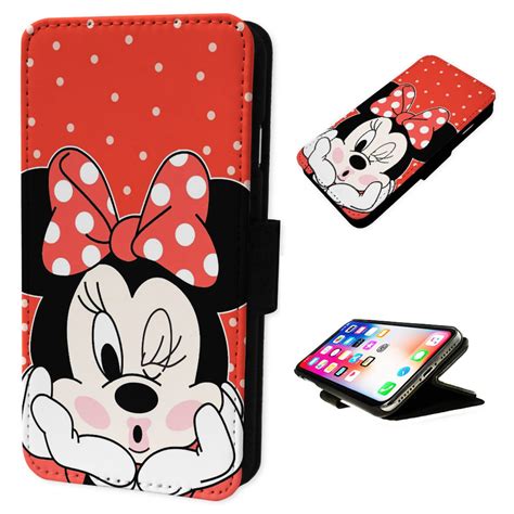 Minnie Mouse Flip Phone Case Wallet Cover For Iphone 6 7 8 X Etsy