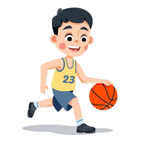 Kids Playing Basketball Clipart Transparent Background Kid Boy Playing