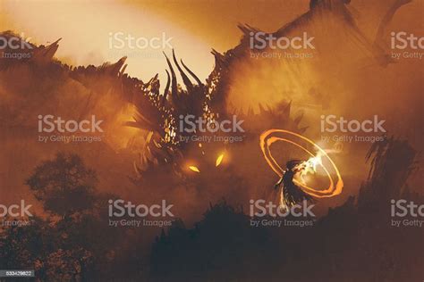 Calling Of The Dragonmagician Summoning Monster Stock Illustration