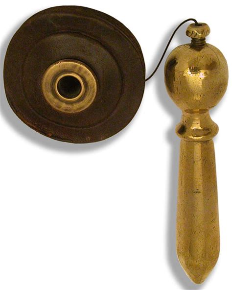 Solid Brass Plumb Bob With Leather Reel Gilai Collectibles