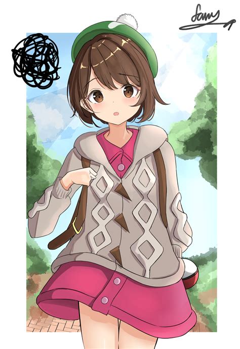 Safebooru 1girl O Absurdres Bangs Blush Bob Cut Border Brown Eyes Brown Hair Buttons Cable