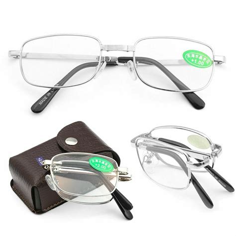 folding reading glasses with box ultra light rimless presbyopic eyeglasses reading glasses