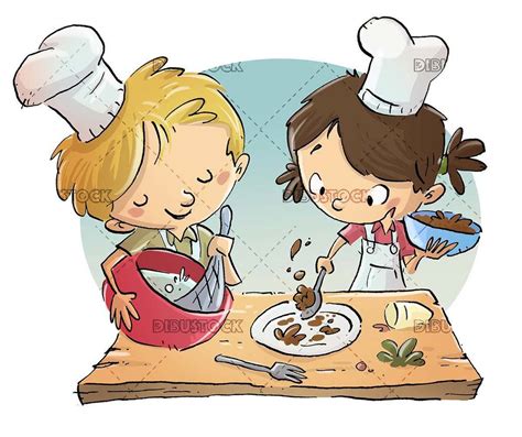 Los Niños Cocinan Como Dos Chefs Profesionales Dibustock