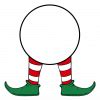 Elf Legs Monogram Frame Christmas Free Svg File SVG Heart