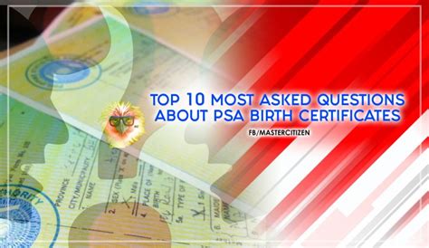 Top 10 Most Asked Questions About Psa Birth Certificates