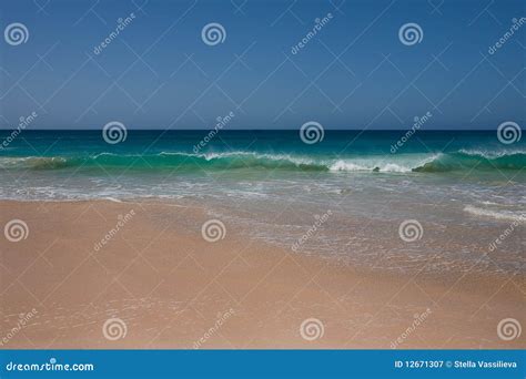 Turquoise Water Of Atlantic Ocean At Cape Verde Stock Image Image Of