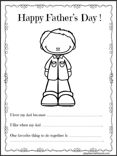 Fathers Day Printables For Kids Tedy Printable Activities