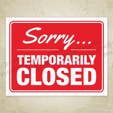 sorry temporarily closed printable sign printable signs signs temporarily unavailable wallpaper