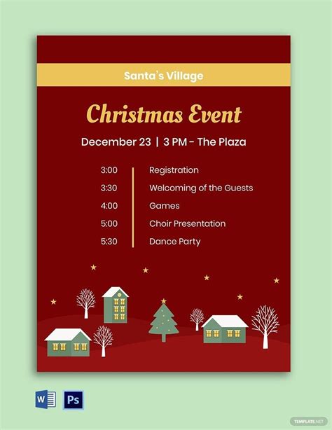Christmas Event Program Template Word Psd Free Hot Nude Porn Pic Gallery