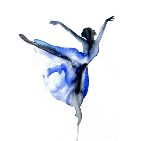 Ballet Dancer Print Vintage Dancer Wall Decor Blue Dance Paintings
