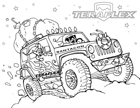 Print off these jeep coloring pages and you've got some happy kids and beautiful keepsakes (great for the fridge too!). Gallery 'TeraFlex: Jeep Coloring Pages' - TeraFlex