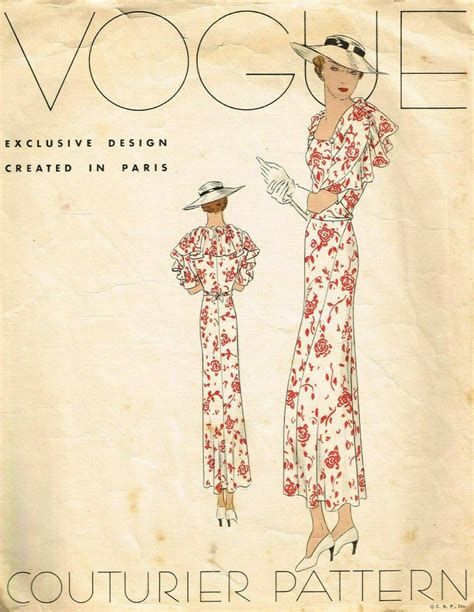 1930s Vintage Vogue Sewing Pattern B34 Dress 1953 Vogue 298 Etsy