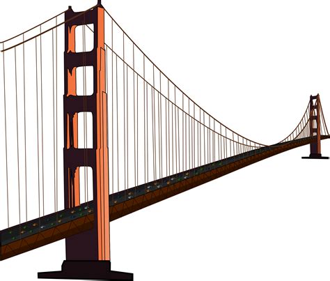 Golden Gate Bridge Drawing Clipart Best