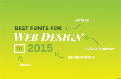 Again this is entirely subjective and not an exhaustive list of what is available out there. Best Fonts for Web Design in 2015 - Tim B Design