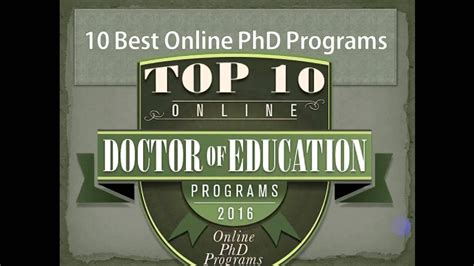 Phd programs in malaysia 2021. 10 Best Online PhD Programs for 2016 | OEDb.org - YouTube