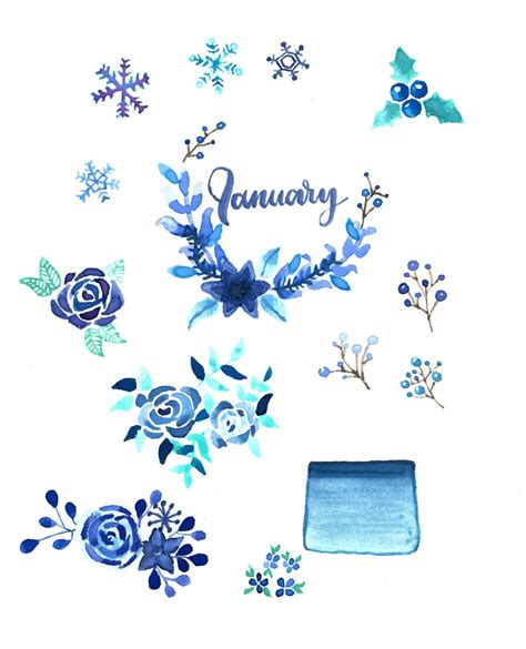 January Watercolor Freebie ⋆ The Petite Planner