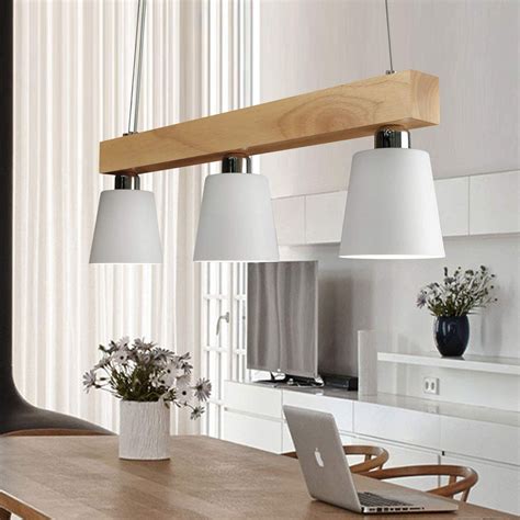 Urail wird direkt am stromanschluss montiert, ein trafo ist nicht nötig. LED Esstisch Hängelampe Holz Pendelleuchte lampe mit 3/5-Flammig Lampenschirm | eBay
