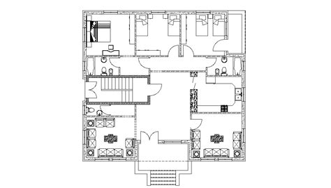 3bedrooms Huge Bungalow Architectural Drawing Dwg File Cadbull