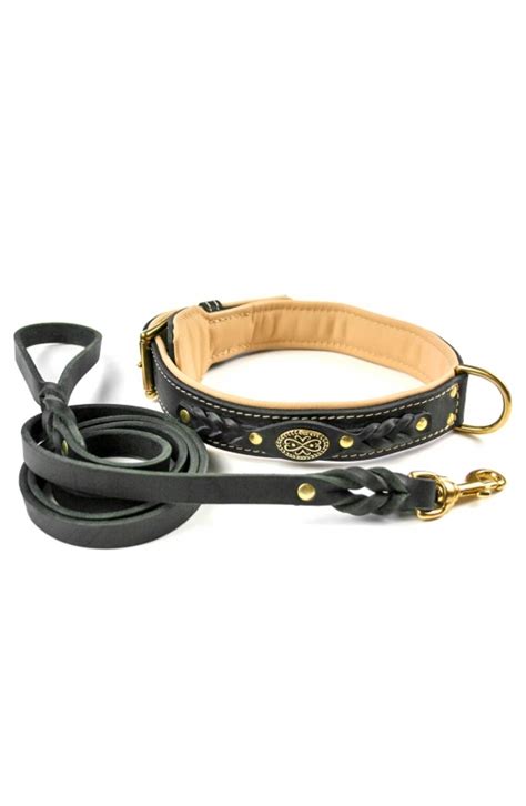 Nappa Padded Braided Dog Collar And Leash Set Old Mill Store