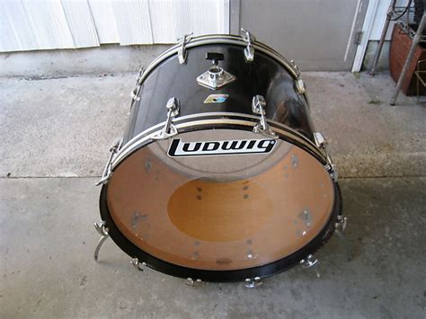 Ludwig 24x16 Kick Drum 80s Black Cortex Reverb