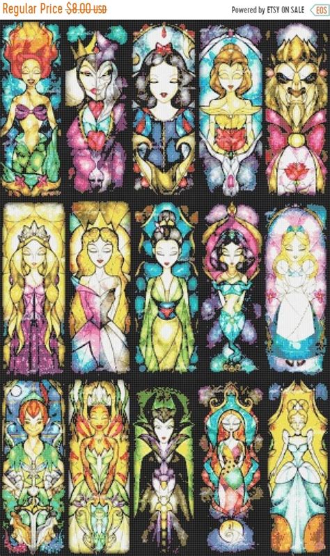 This modern cross stitch pattern is ideal for beginning cross stitchers. Disney princesses Counted Cross Stitch disney pattern ...