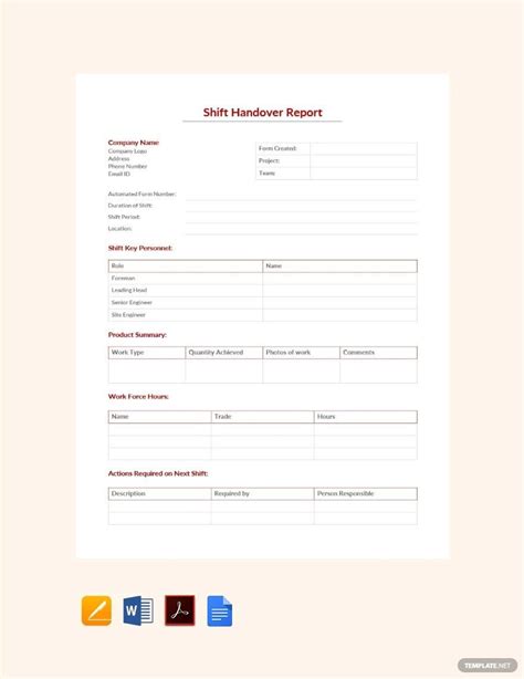 Fine Beautiful Tips About Shift Handover Report Template In Excel Gunbet