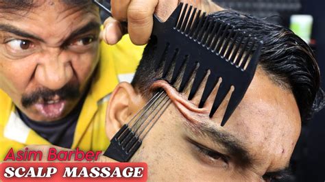 perfect head massage by asim barber heavy oil massage hair cracking loud neck cracking