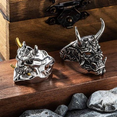 Hannya Ghost Ring Oni Mask Ghost Ring Demon Ring Gothic Ring