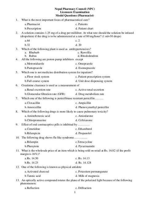 Fun Practice And Test Pharmacist Exam Questions