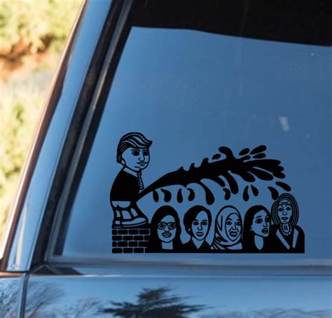 Trump Piss On Democrats The Squad Funny Vinyl Decal Window Sticker Car Truck Ebay