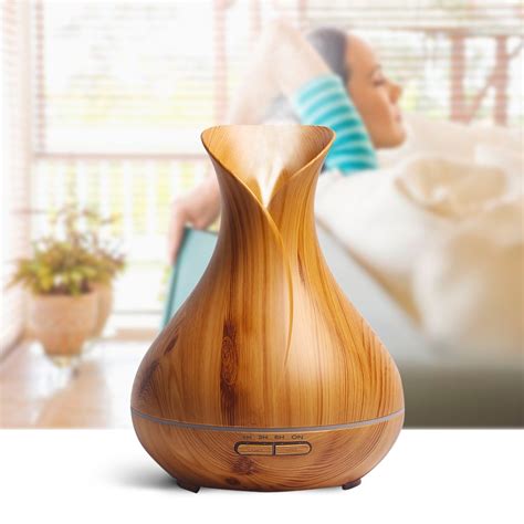 household air humidifier essential oil diffuser wood grain ultrasonic sterilize humidifier with