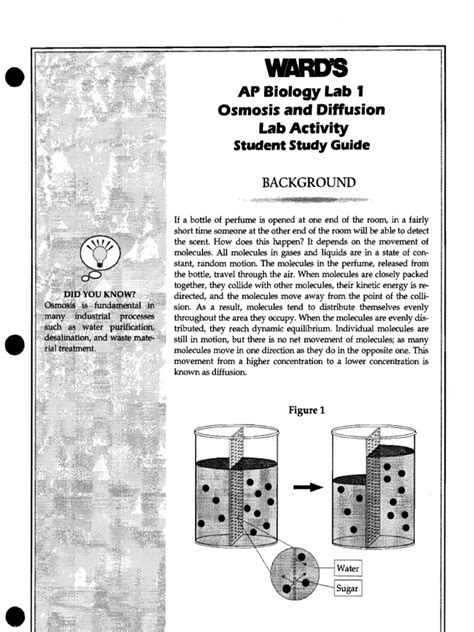The purpose of this experiment was to explore osmosis and diffusion. lab 2 osmosis.pdf | Osmosis | Earth & Life Sciences