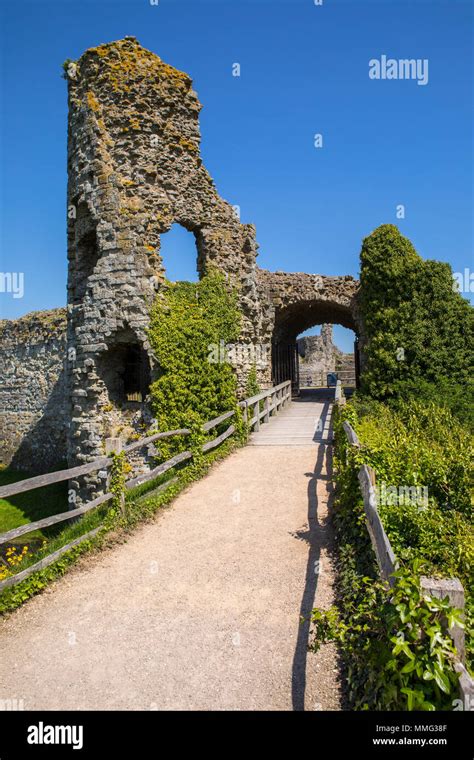 The Beautiful Ruin Of The Historic Pevensey Castle In East Sussex Uk