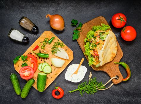 Doner Kebab With Fresh Vegetables Stock Photo By Oizostudios PhotoDune