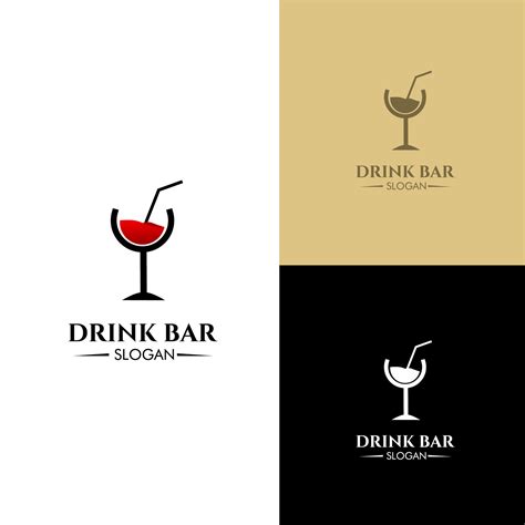 Drink Bar Logo Design Concept Modern Good For Your Bar Business