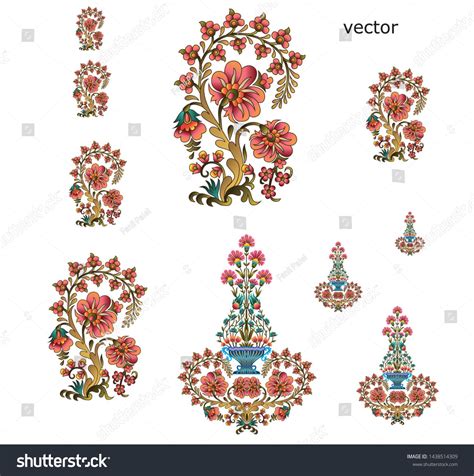 Wählen sie aus der großen auswahl an traumhaften blumen das passende arrangement. Mughi-Blumenmotiv, weißer Hintergrund Stock-Vektorgrafik (Lizenzfrei) 1438514309 in 2020 ...