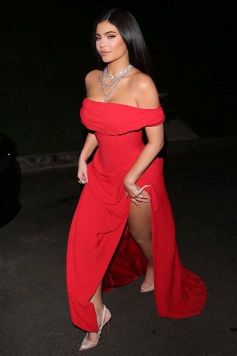 Kylie Jenner Sexy Red Dress 2020 Oscars Party Thecelebritydresses