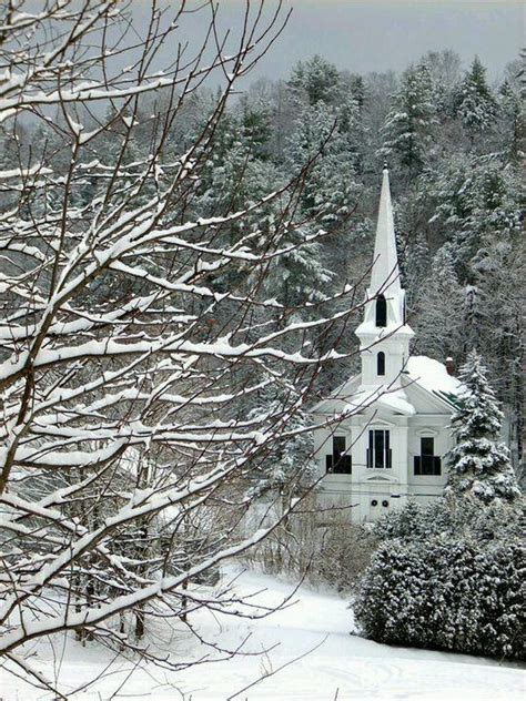 Snow Covered Church Country Church Old Country
