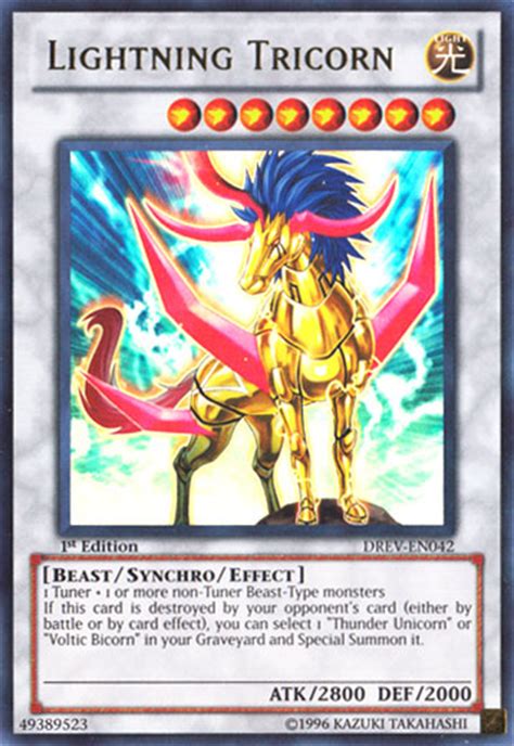 Lightning cards have title, body, footer. Lightning Tricorn - Yu-Gi-Oh!