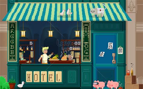 Country Restaurant Pixel Illustration Imagepicture Free Download