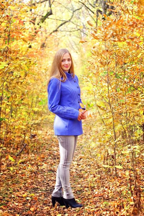 Beautiful Girl In Autumn Forest Stock Photo Image Of Female Forest