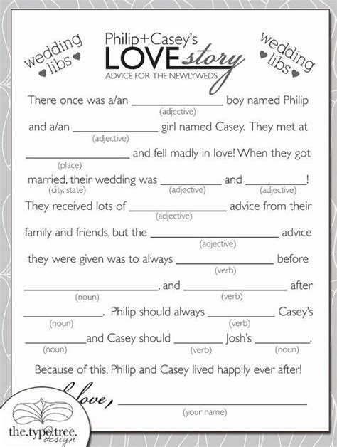 Once you've filled in all the blanks . Wedding Shower Mad Lib Template Inspirational Wedding Mad ...