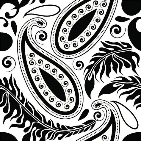 Best Simple Paisley Design Silhouette Illustrations Royalty Free