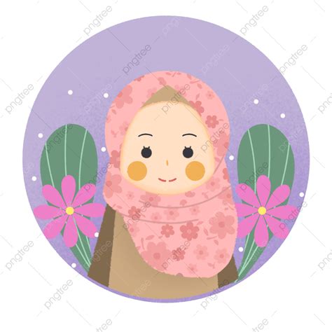 Cute Cartoon Muslimah White Transparent Cute Cartoon Muslimah With