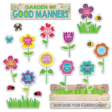 Garden Of Good Manners Mini Bulletin Board 6949 Use This Set To