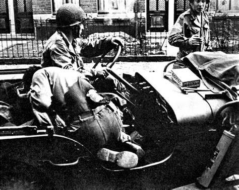 Nijmegen September 20th 1944 A Jeep Driver Speeds To Bring A Wounded