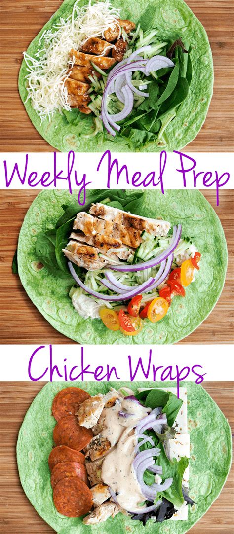 Healthy grilled chicken and ranch wraps are loaded with chicken, cheese and ranch. Healthy Chicken Wraps | Meal Prep Sundays | The Starving Chef