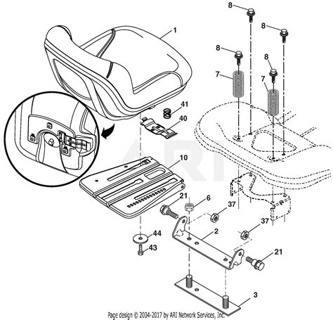 Ariens 936056 960460023 00 46 Hydro Tractor Parts Diagram For Seat