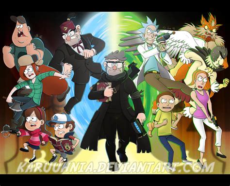 Gravity Falls X Rickmorty Across The Multiverse By Karuuhnia On